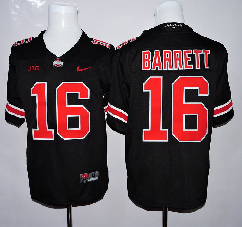 Ohio State Buckeyes 16 J.T. Barrett College Football Jersey Black