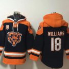 Chicago Bears #18 Caleb Williams with Bears Logo Hoodie Blue