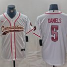 Washington Commanders #5 Jayden Daniels Baseball Jersey White Washington Commanders #5 Jayden Daniels Baseball Jersey White