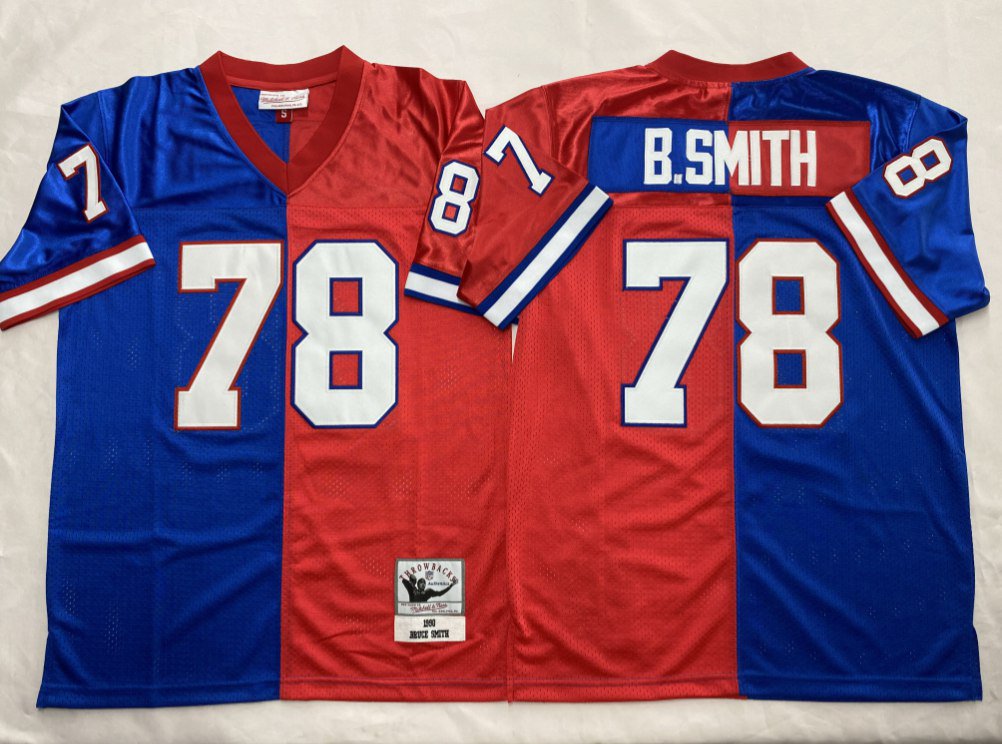 Buffalo Bills #83 Andre Reed Split Throwback Jersey Red/Blue