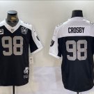 Las Vegas Raiders #98 Maxx Crosby with White Shoulders C Patch jerseysBlack