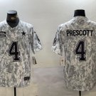 Dallas Cowboys #4 Dak Prescott 2024 Salute to Service Jersey Arctic Camo