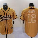 New Orleans Saints #12 Chris Olave Baseball Jersey Yellow