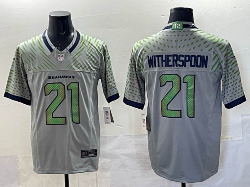 Seattle Seahawks #21 Devon Witherspoon Rivalries Vapor F.U.S.E. Limited Jersey Gray