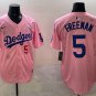 Los Angeles Dodgers #5 Freddie Freeman Tokyo Series Players Limited Jersey Pink