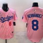 Los Angeles Dodgers #8 Kike Hernandez Tokyo Series Players Limited Jersey Pink