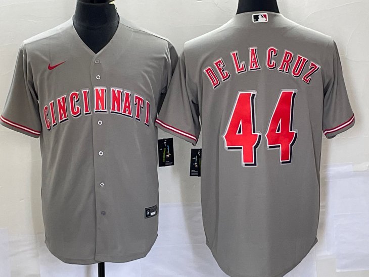 Cincinnati Reds #44 Elly De La Cruz Cool Base Jersey Grey