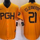 Pittsburgh Pirates #21 Robert Clemente City Cool Base Jersey Yellow