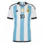 Lionel Messi 10 Argentina National Team Shirt 2022 Winners Home Jersey &acirc;�� White