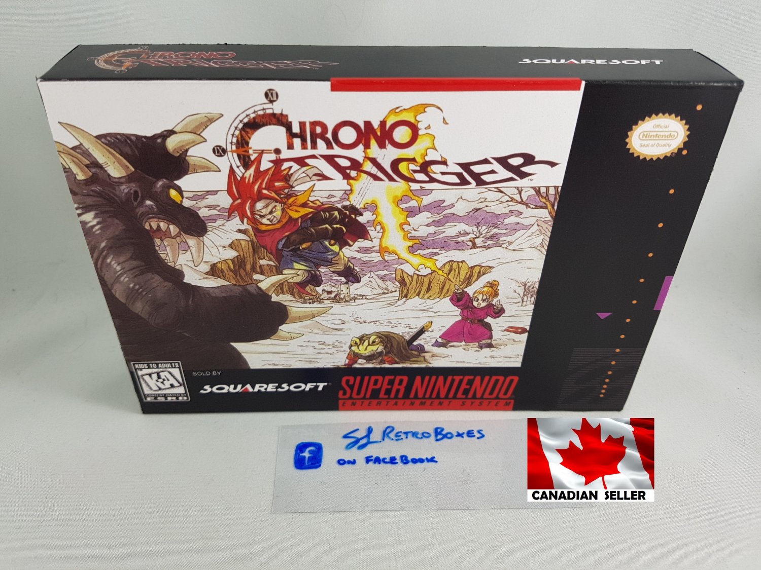CHRONO TRIGGER - SNES, Super Nintendo Replacement Custom Box with Insert Tray & PVC Protector