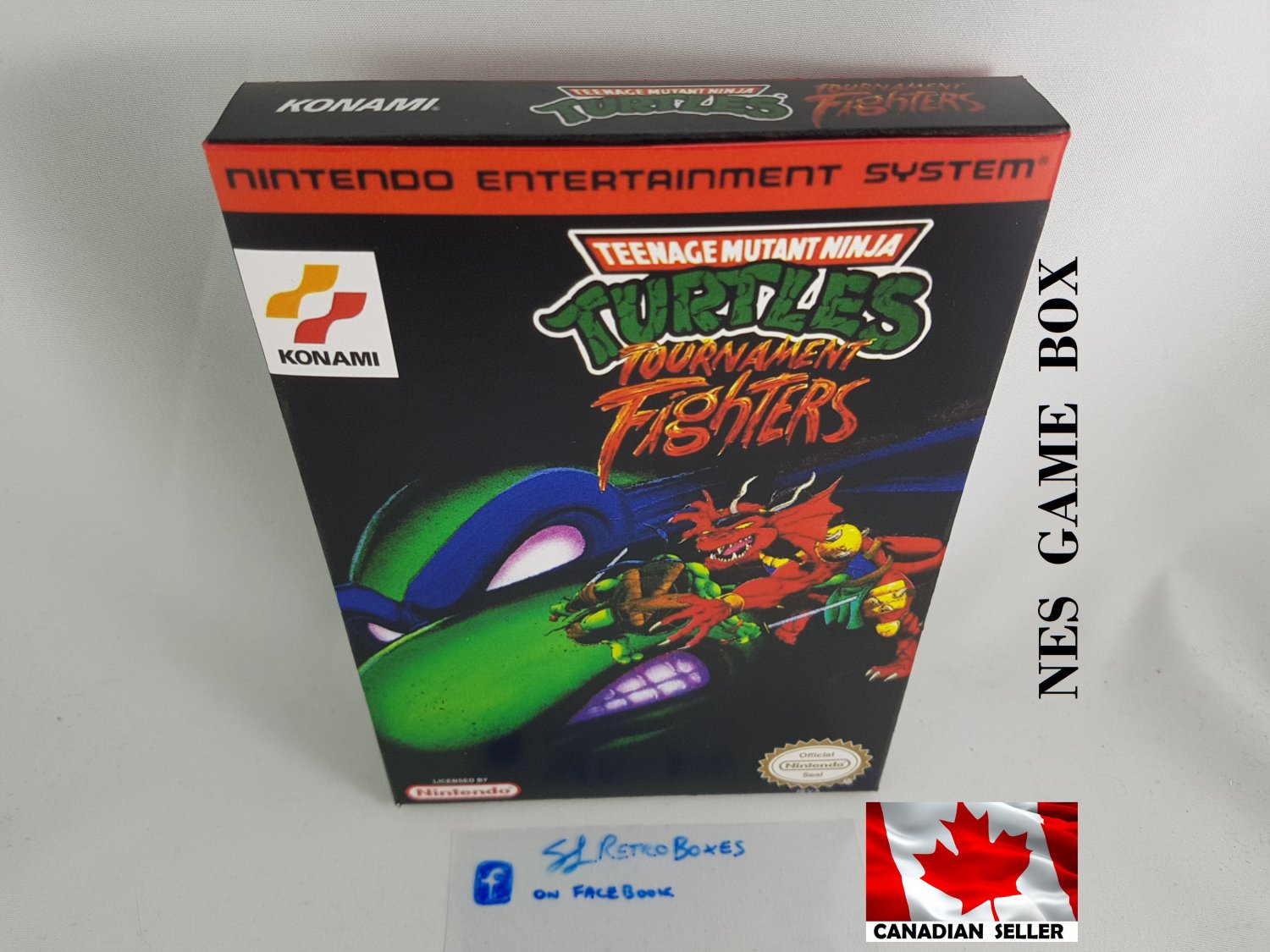TURTLES TOURNAMENT FIGHTERS TMNT - NES, Nintendo Custom BOX w/ Dust Cover & PVC Protector