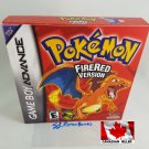 POKEMON FIRE RED - Nintendo GBA Custom Replacement Box with Insert Tray & PVC Protector