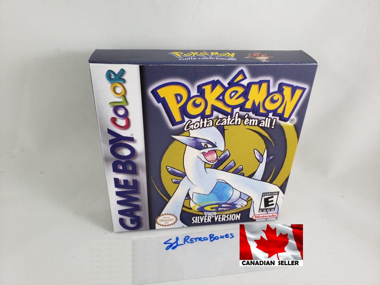 POKEMON SILVER - Nintendo Game Boy Custom Replacement Box optional w/ Insert Tray & PVC Protector
