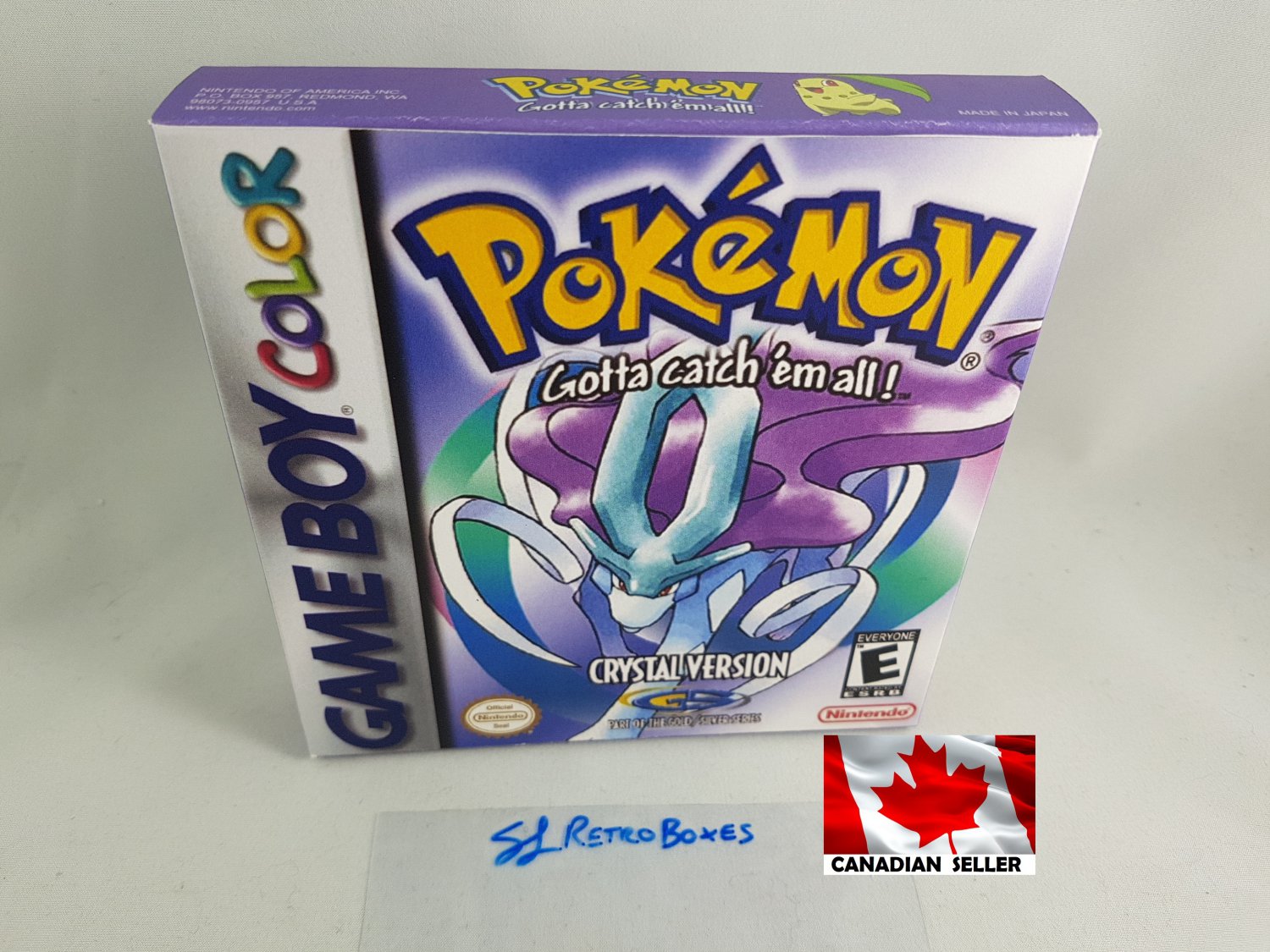 POKEMON CRYSTAL - Nintendo Game Boy Custom Replacement Box optional w/ Insert Tray & PVC Protector