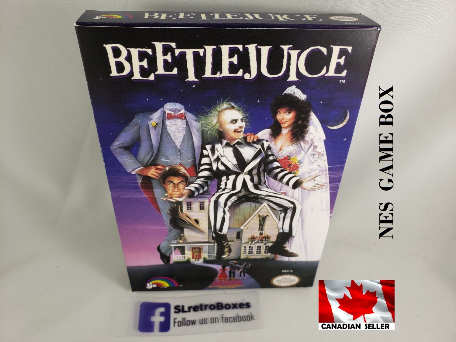 BEETLEJUICE - NES, Nintendo Custom Replacement BOX available w/ Dust Cover & PVC Protector