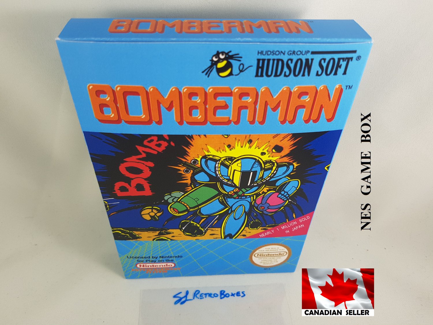 BOMBERMAN - NES, Nintendo Custom Replacement BOX optional w/ Dust Cover & PVC Protector