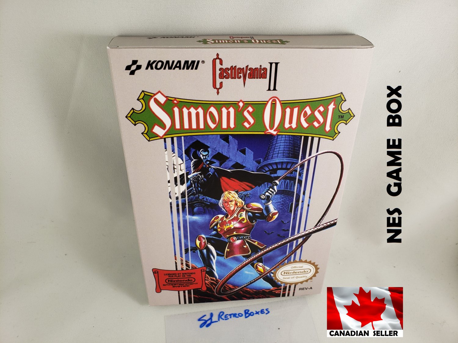 CASTLEVANIA 2 SIMON'S QUEST - NES, Nintendo Custom BOX optional w/ Dust Cover & PVC Protector