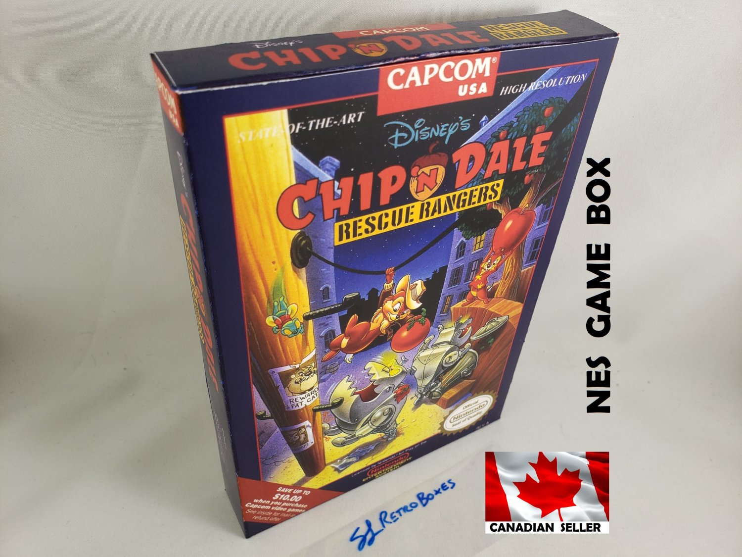 CHIP & DALE RESCUE RANGERS - NES, Nintendo Custom BOX optional w/ Dust Cover & PVC Protector