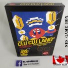 CLU CLU LAND - NES, Nintendo Custom Replacement BOX optional w/ Dust Cover & PVC Protector