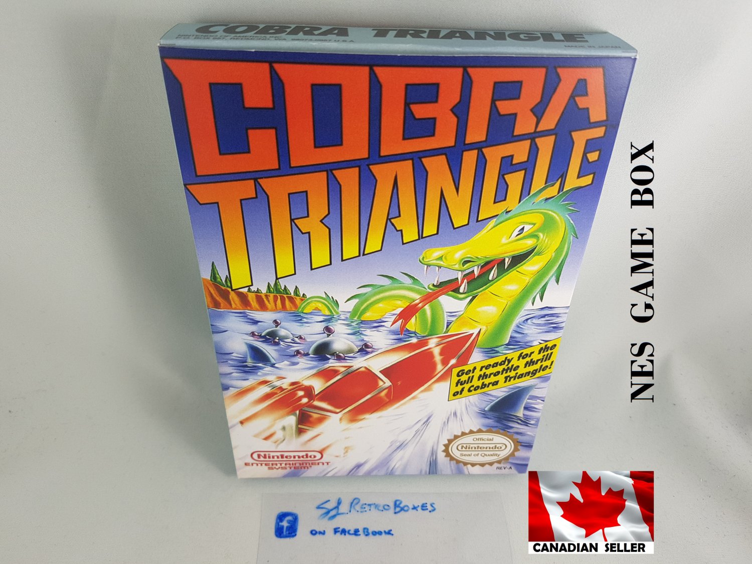 COBRA TRIANGLE - NES, Nintendo Custom Replacement BOX optional w/ Dust Cover & PVC Protector