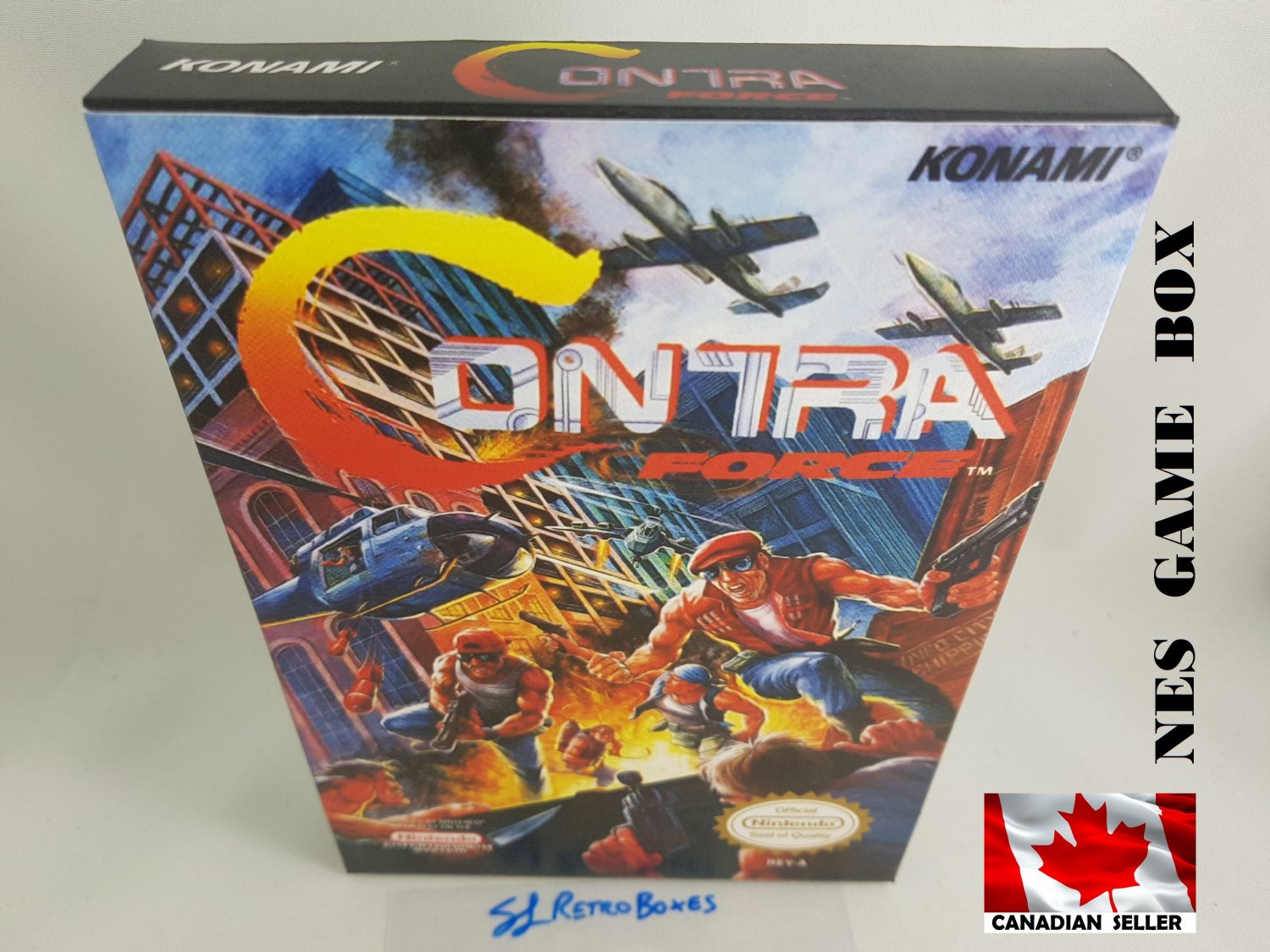 CONTRA FORCE - NES, Nintendo Custom Replacement BOX optional w/ Dust Cover & PVC Protector