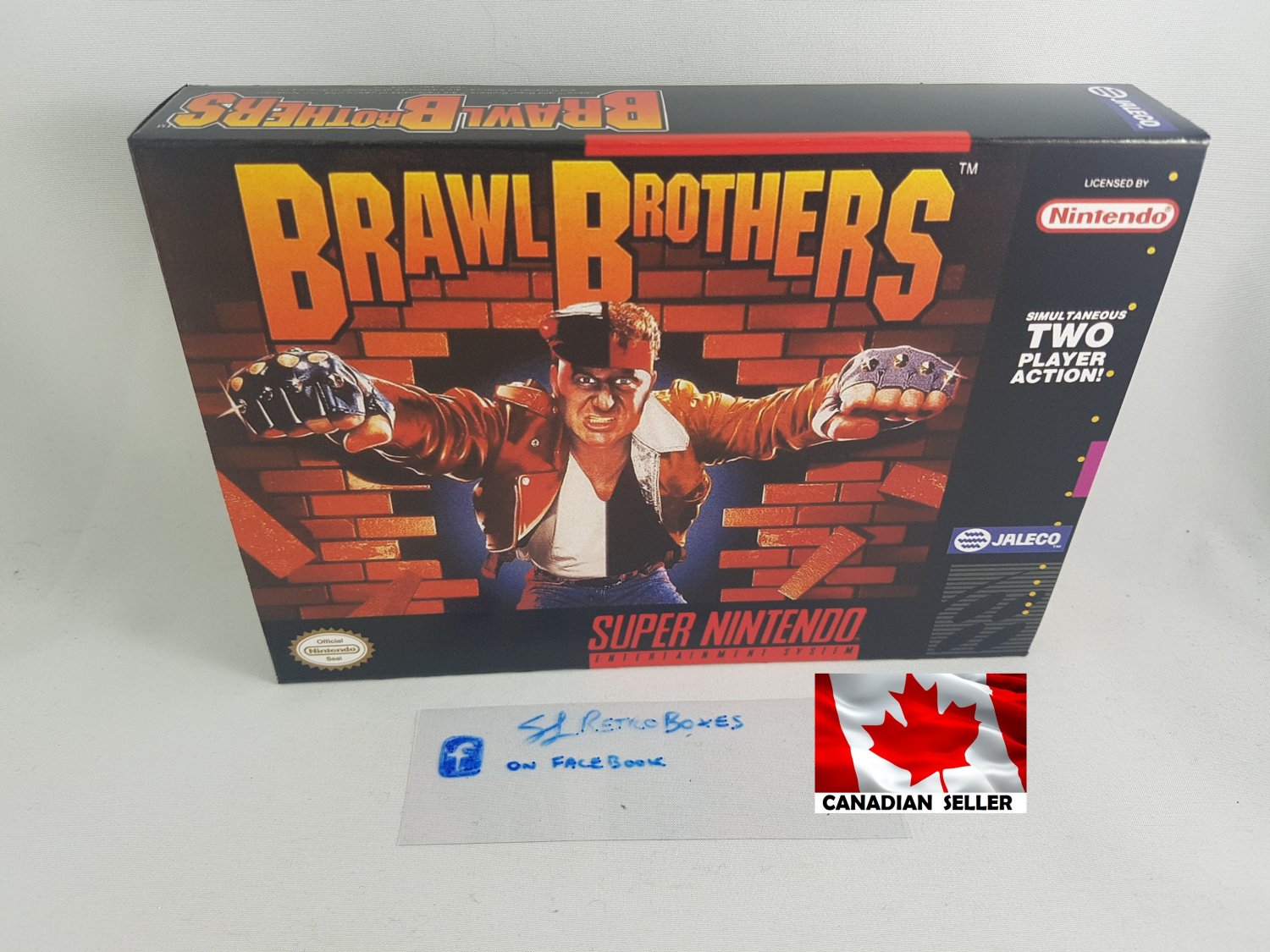 BRAWL BROTHERS - SNES, Super Nintendo Custom Replacement Box optional w/ Insert Tray & PVC Protector