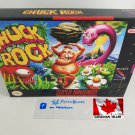 CHUCK ROCK - SNES, Super Nintendo Custom Replica Box optional w/ Insert Tray & PVC Protector