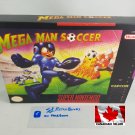 MEGA MAN SOCCER - SNES, Super Nintendo Custom Box optional w/ Insert Tray & PVC Protector