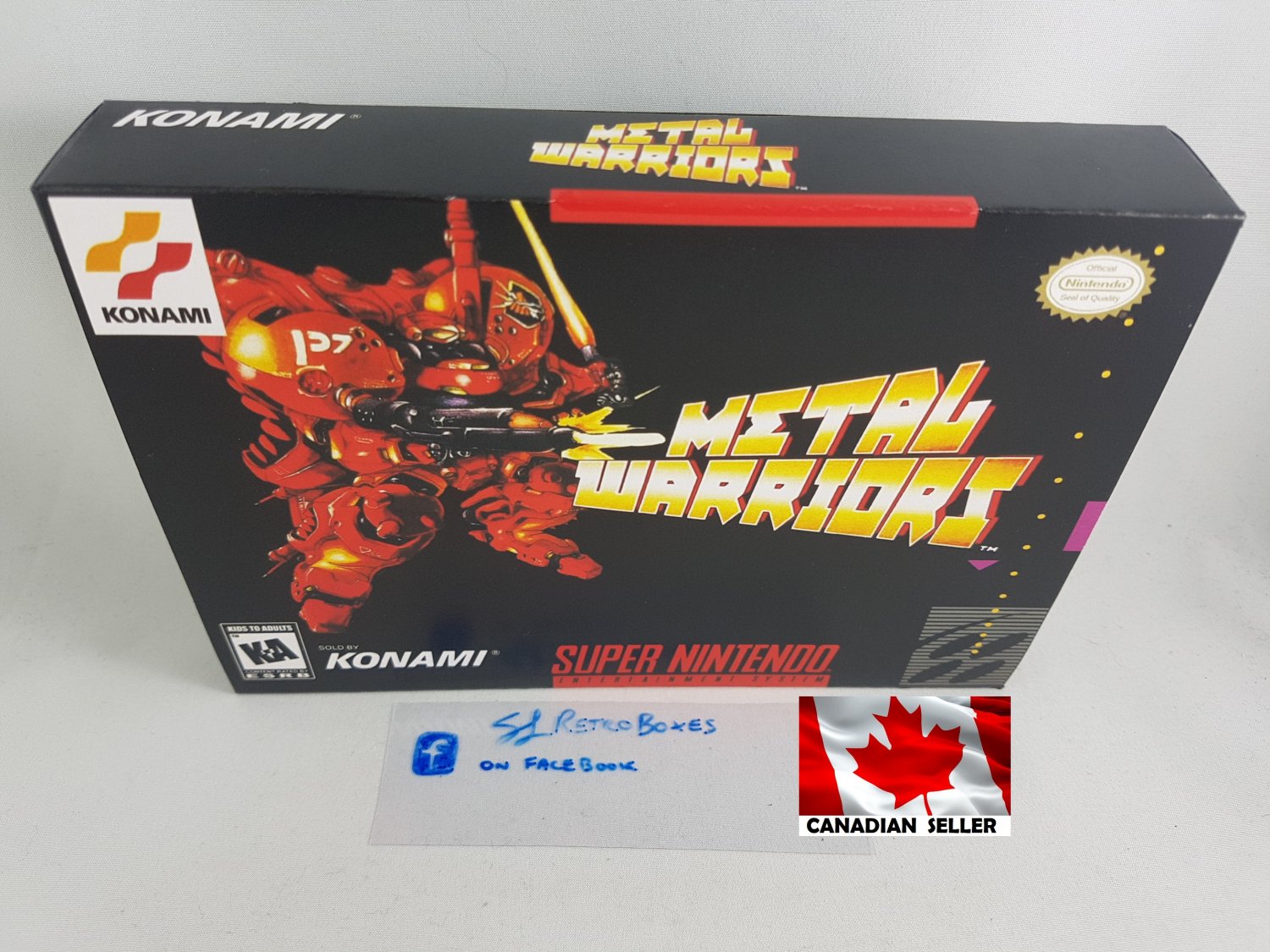 METAL WARRIORS - SNES, Super Nintendo Custom Replacement Box optional w/ Insert Tray & PVC Protector