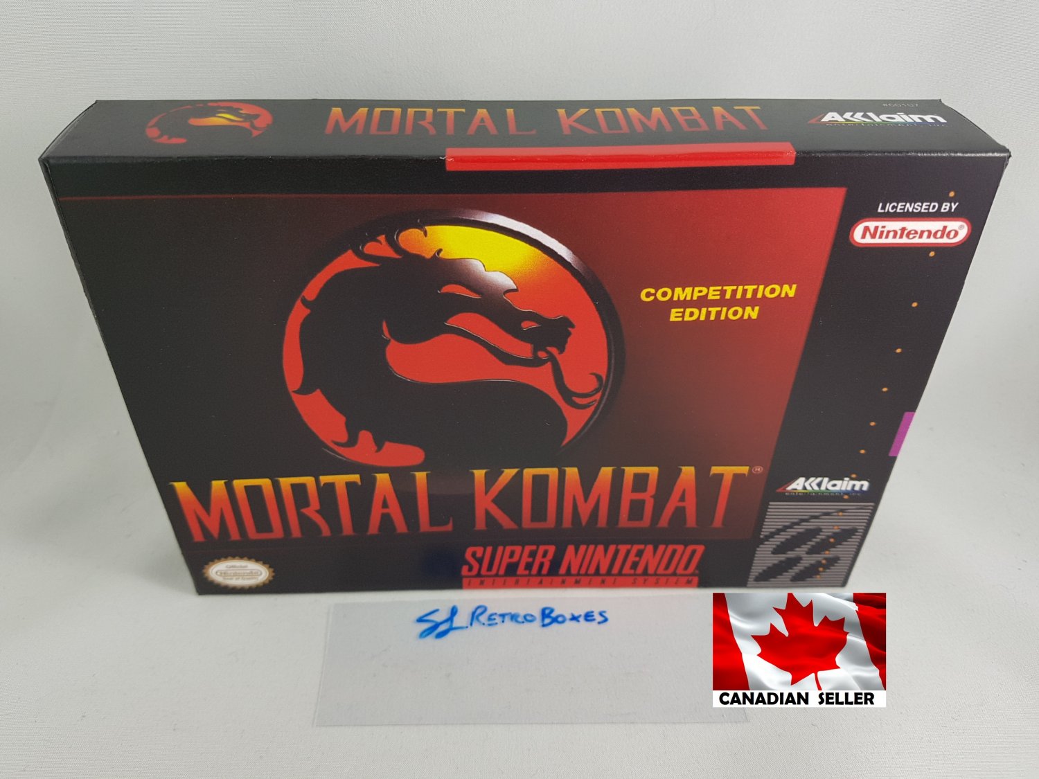MORTAL KOMBAT - SNES, Super Nintendo Custom Replacement Box optional w/ Insert Tray & PVC Protector