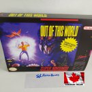 OUT OF THIS WORLD - SNES, Super Nintendo Custom Box optional w/ Insert Tray & PVC Protector