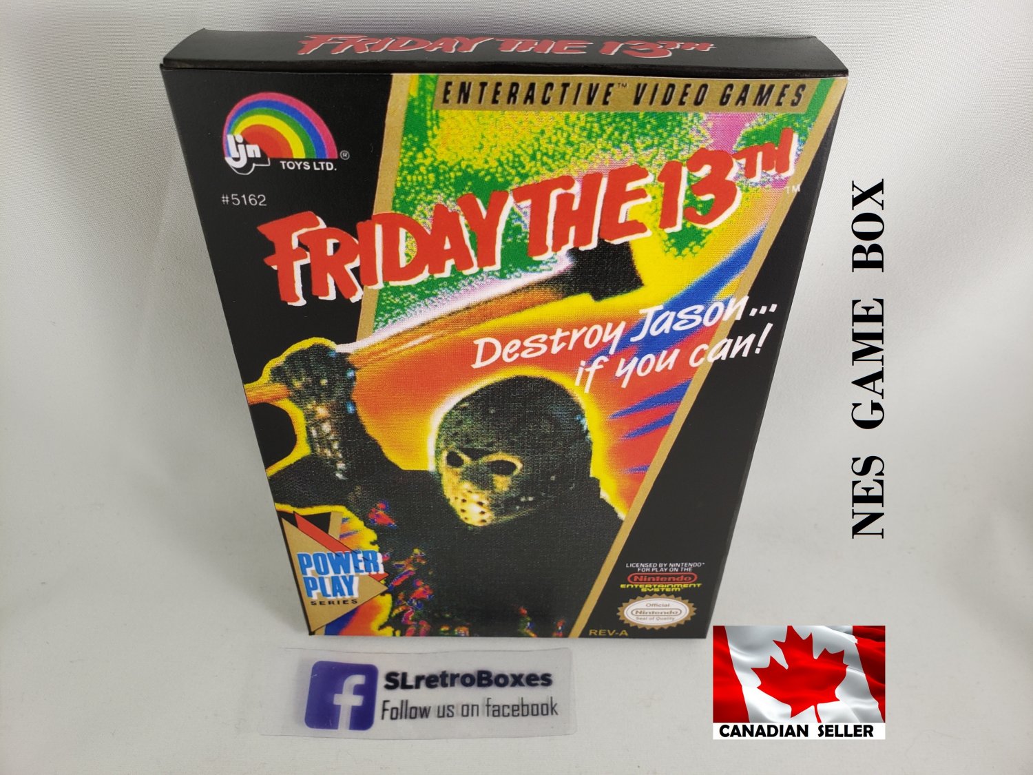 FRIDAY THE 13th - NES, Nintendo Custom Replacement BOX optional w/ Dust Cover & PVC Protector