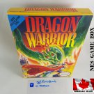 DRAGON WARRIOR - NES, Nintendo Custom Replacement BOX optional w/ Dust Cover & PVC Protector
