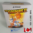 THE GOONIES II (2) - NES, Nintendo Custom replacement BOX optional w/ Dust Cover & PVC Protector