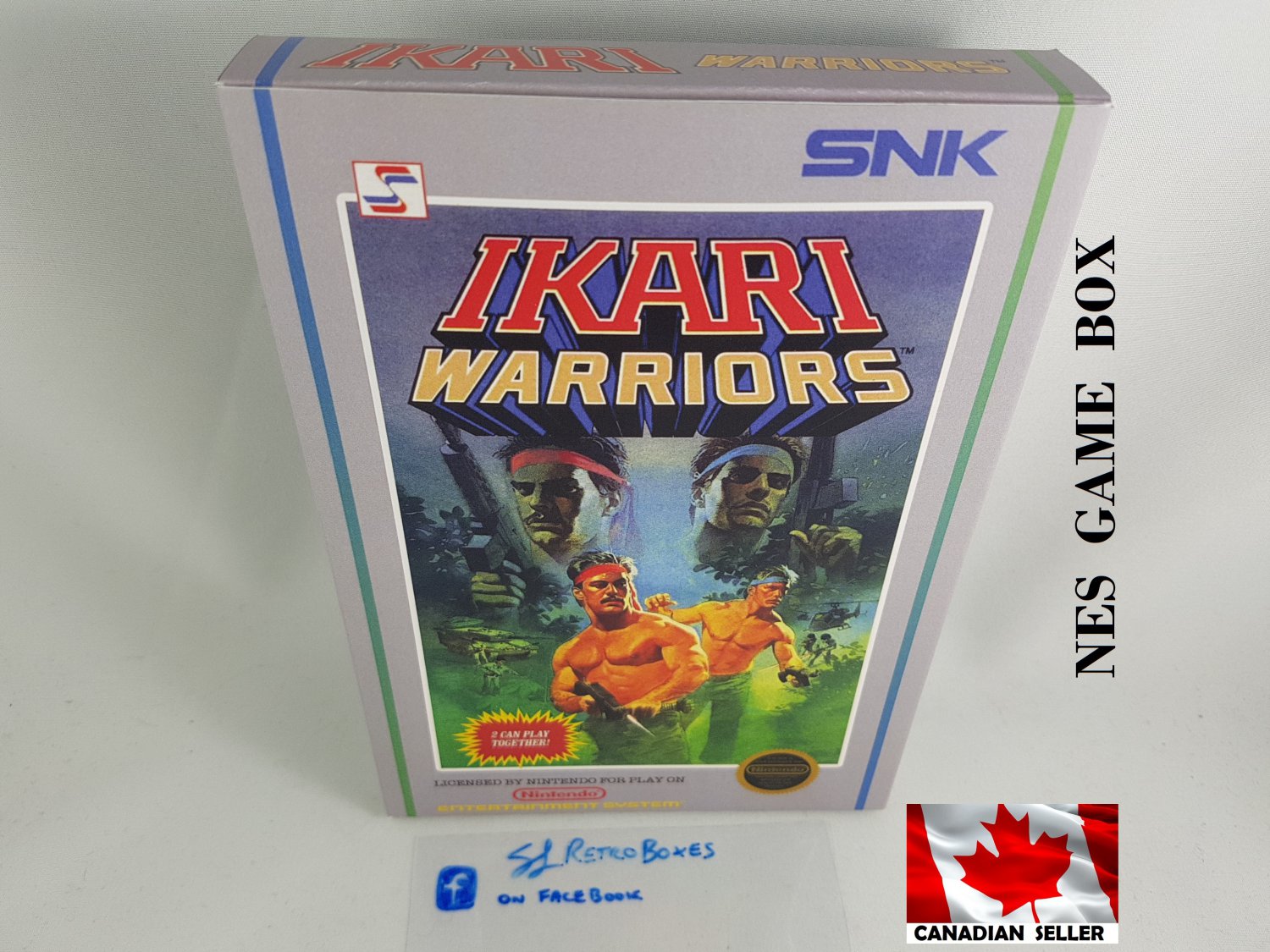 IKARI WARRIORS - NES, Nintendo Custom replacement BOX optional w/ Dust Cover & PVC Protector