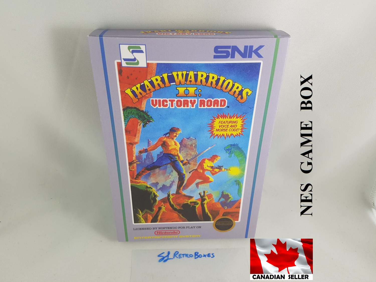 IKARI WARRIORS 2 VICTORY ROAD - NES, Nintendo Custom BOX optional w/ Dust Cover & PVC Protector