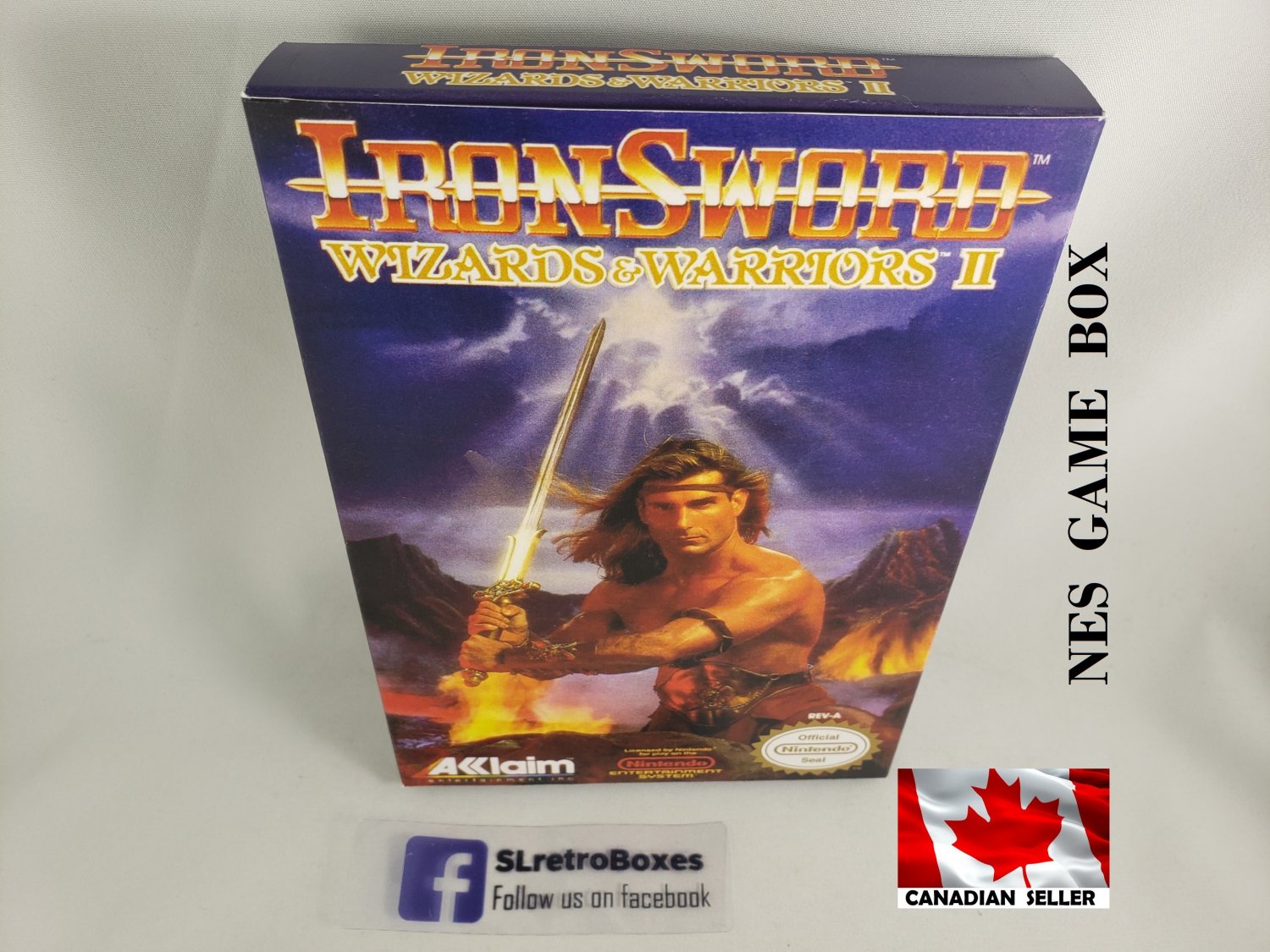 IRONSWORD WIZARD & WARRIORS 2 - NES, Nintendo Custom BOX optional w/ Dust Cover & PVC Protect