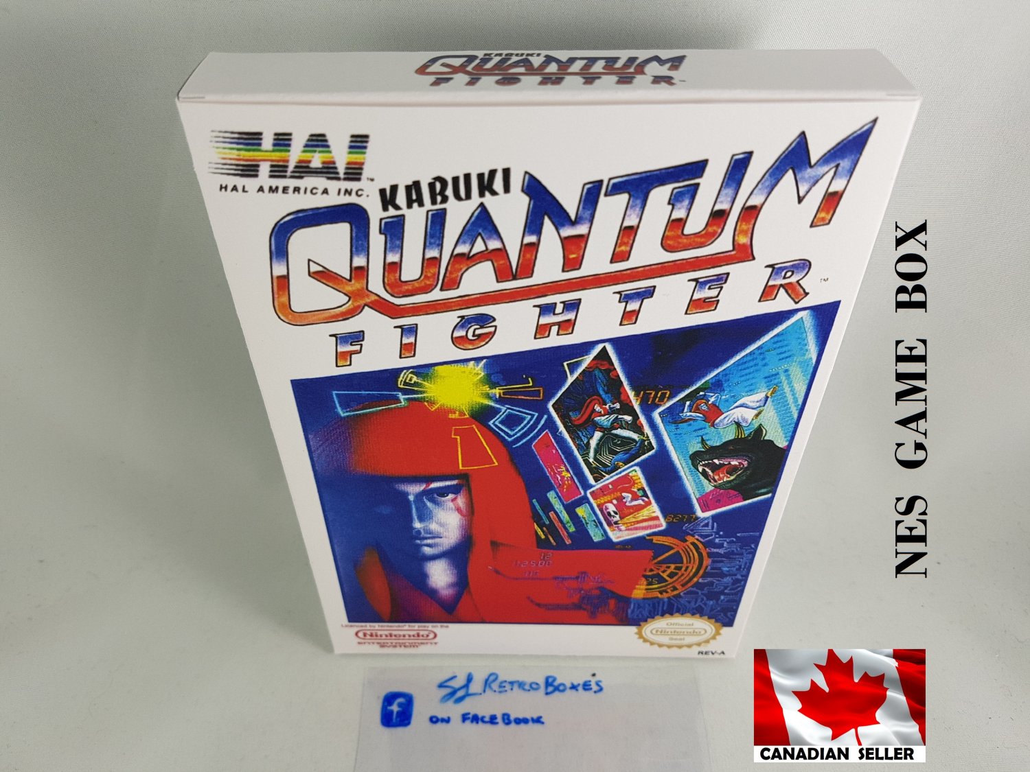 KABUKI QUANTUM FIGHTER - NES, Nintendo Custom BOX optional w/ Dust Cover & PVC Protector