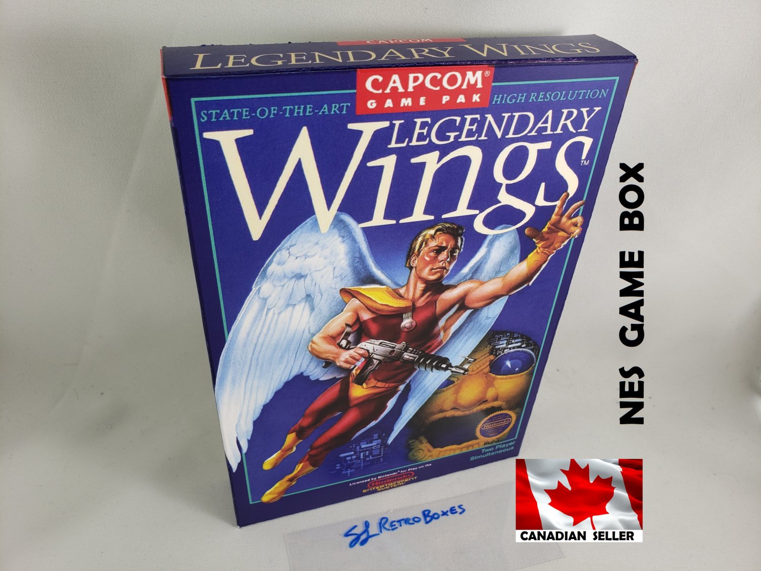 LEGENDARY WINGS - NES, Nintendo Custom replacement BOX optional w/ Dust Cover & PVC Protector