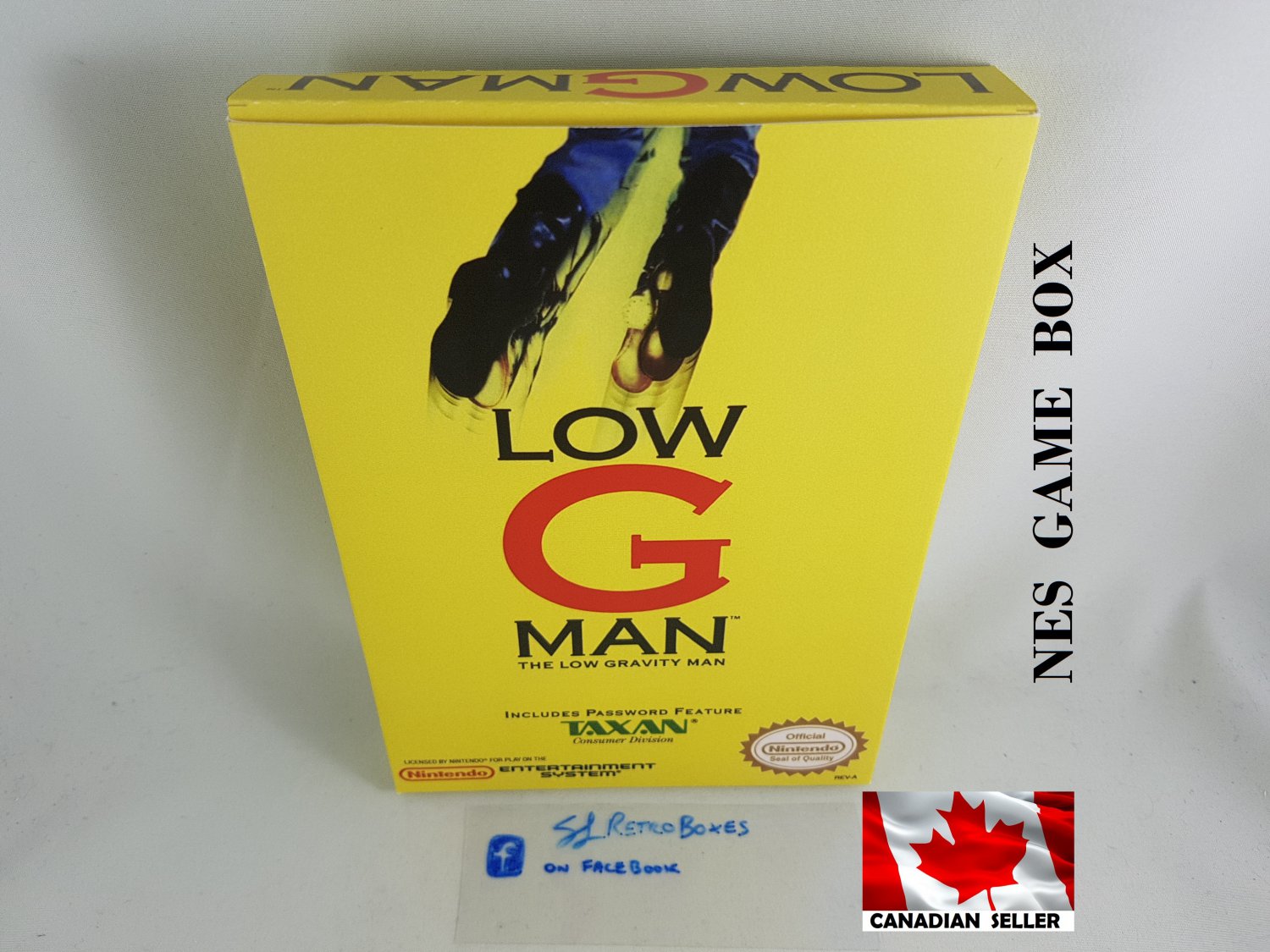 LOW G MAN - NES, Nintendo Custom replacement BOX optional w/ Dust Cover & PVC Protector