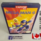 MEGA MAN 4 - NES, Nintendo Custom replacement BOX optional w/ Dust Cover & PVC Protector