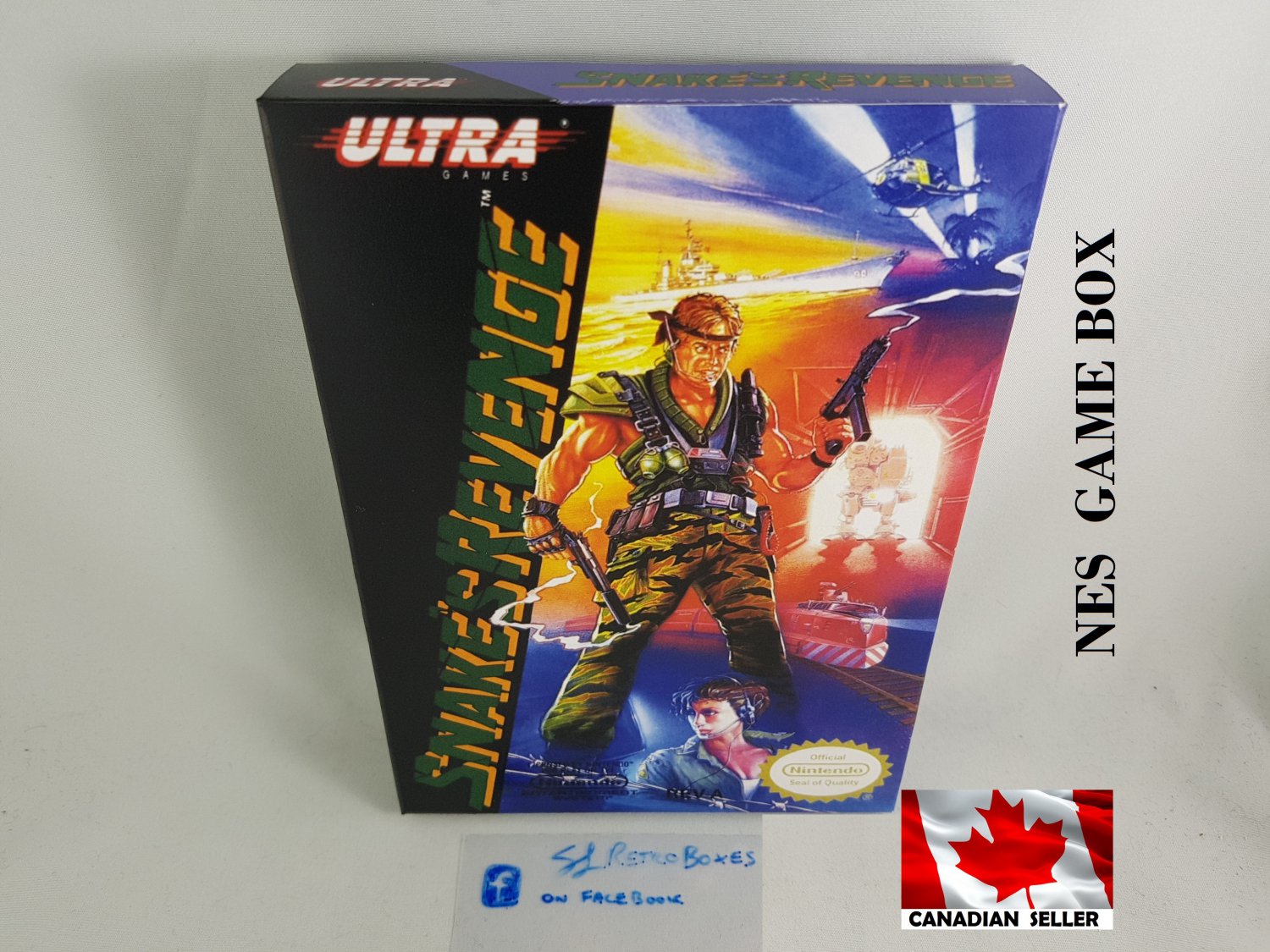 SNAKE'S REVENGE (METAL GEAR 2) - NES, Nintendo Custom BOX optional w/ Dust Cover & PVC Protector