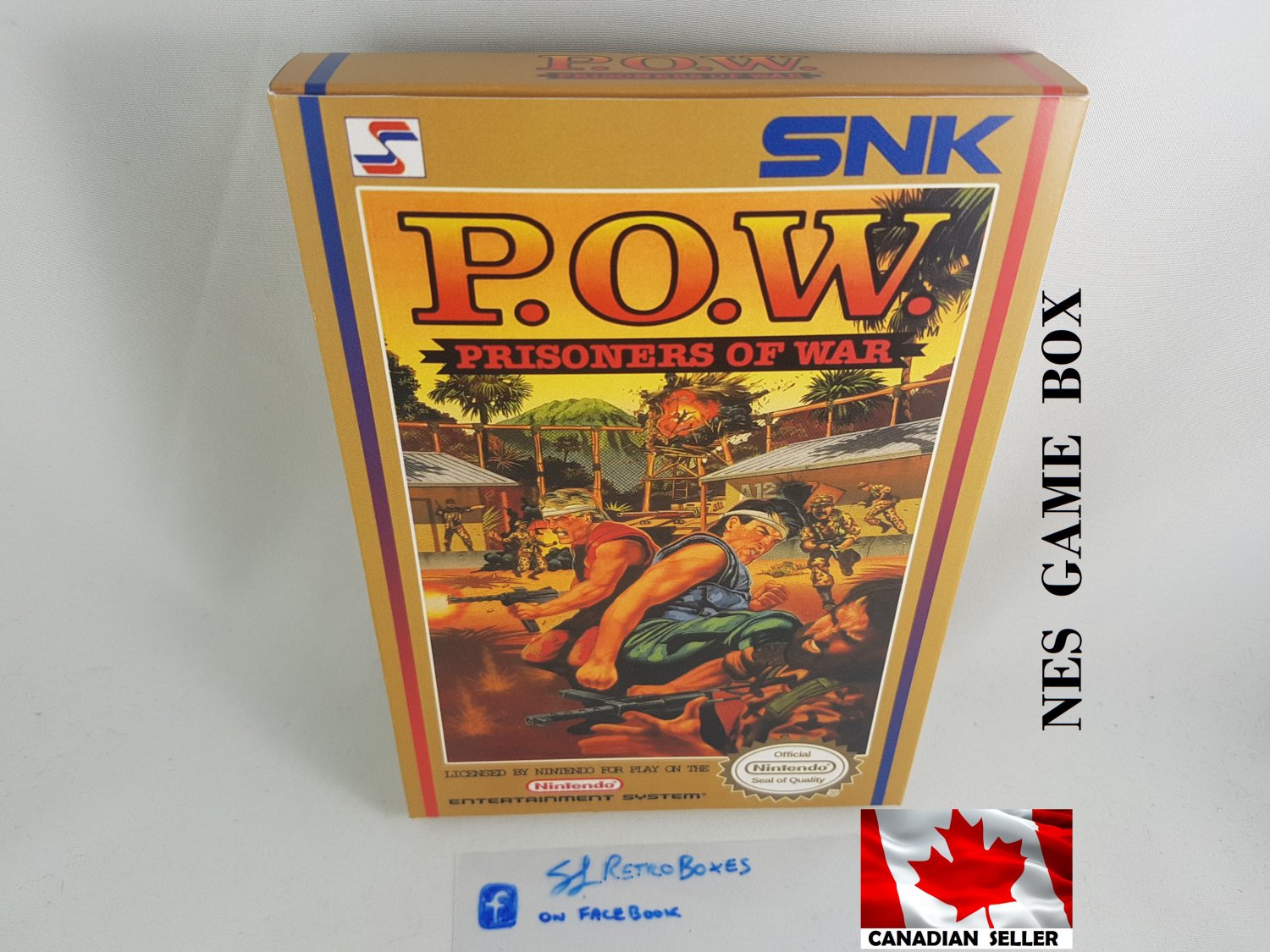 P.O.W. PRISONERS OF WAR - NES, Nintendo Custom replica BOX optional w/ Dust Cover & PVC Protector
