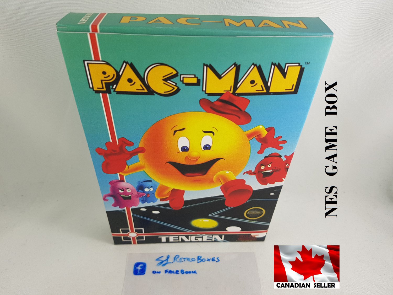 PAC-MAN (ALTERNATE) - NES, Nintendo Custom replacement BOX optional w/ Dust Cover & PVC Protector