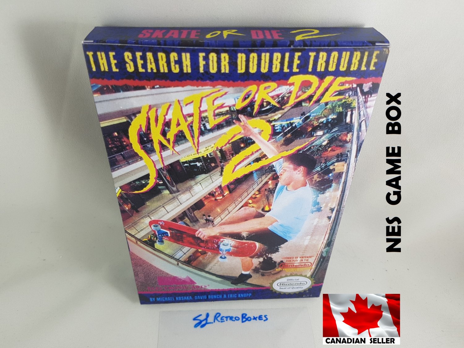 SKATE OR DIE 2 - NES, Nintendo Custom replacement BOX optional w/ Dust Cover & PVC Protector