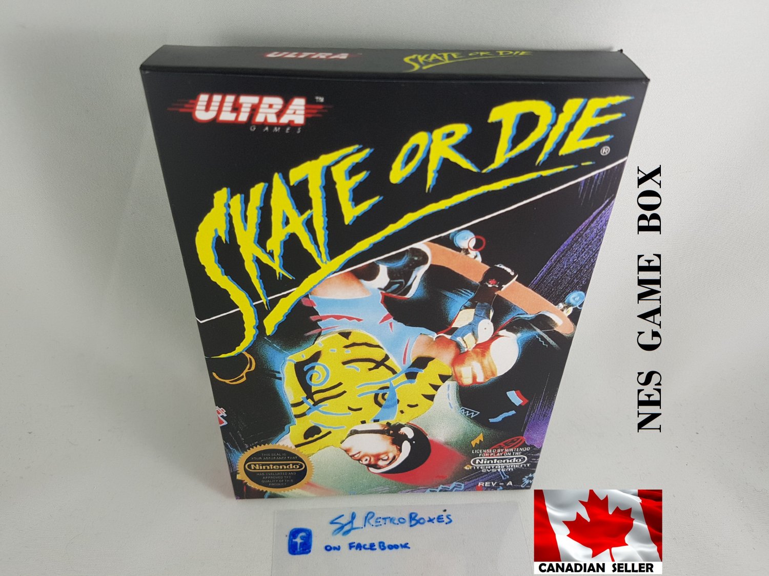 SKATE OR DIE - NES, Nintendo Custom replacement BOX optional w/ Dust Cover & PVC Protector