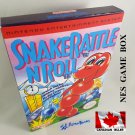SNAKE RATTLE N ROLL - NES, Nintendo Custom replacement BOX optional w/ Dust Cover & PVC Protector
