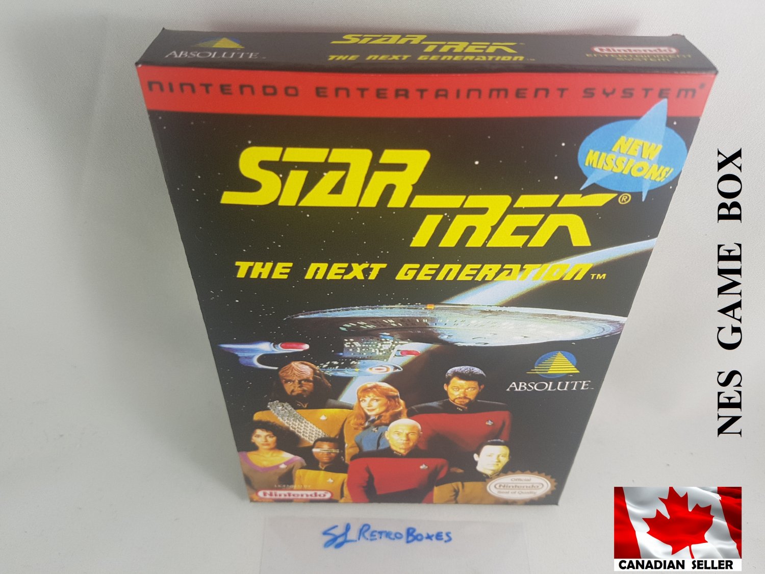 STAR TREK NEXT GENERATION - NES, Nintendo Custom BOX optional w/ Dust Cover & PVC Protector