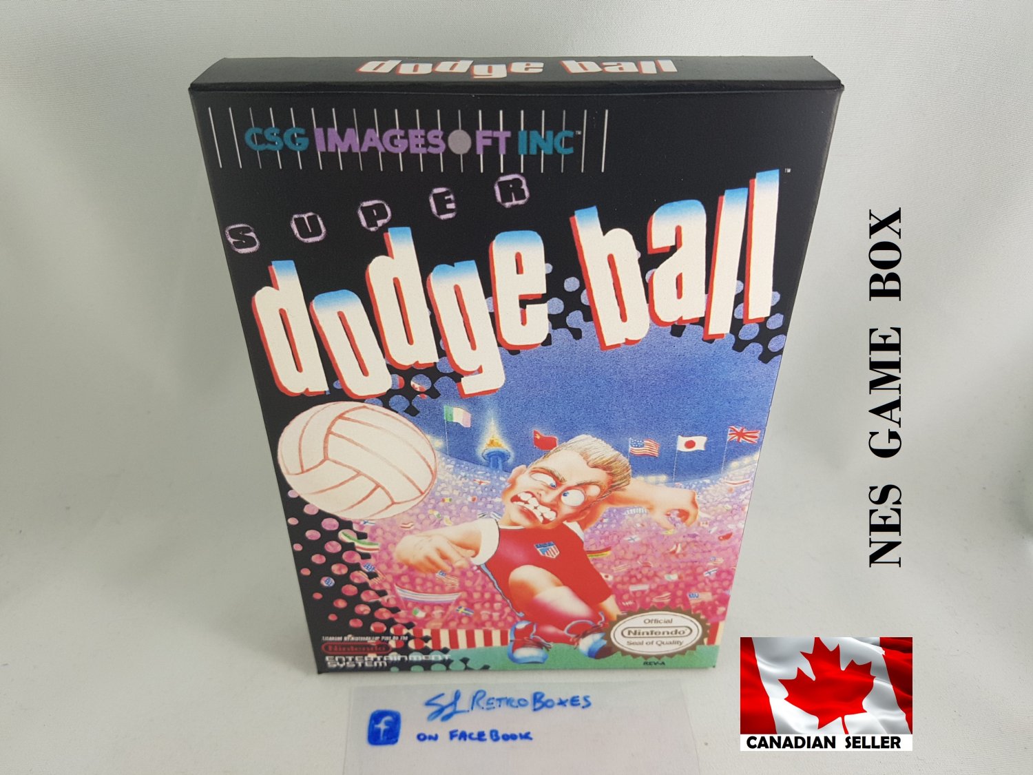 SUPER DODGE BALL - NES, Nintendo Custom replacement BOX optional w/ Dust Cover & PVC Protector
