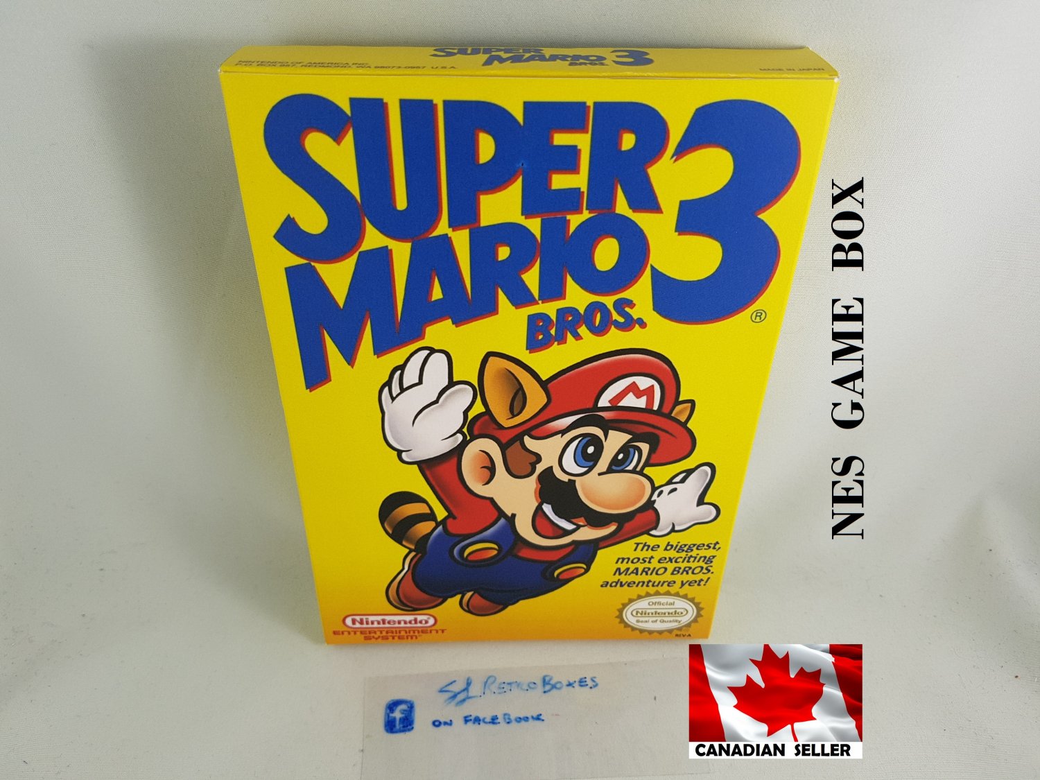SUPER MARIO BROS 3 - NES, Nintendo Custom replacement BOX optional w/ Dust Cover & PVC Protector